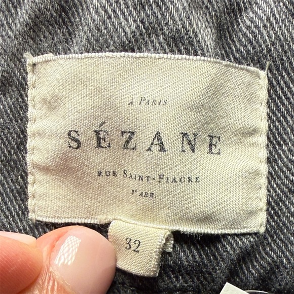 Sézane Austin High‑Waisted Paperboy Jeans Black Ankle Tapered Denim Sz0- No Belt - Picture 9 of 9